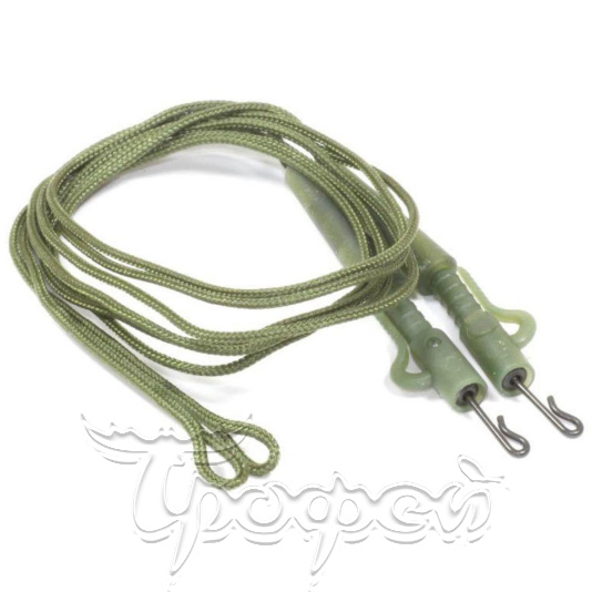 Противозакручиватель оснащенный Safety Clips Rig/Leadcre 45lb, 60cm Green (2шт), CARPE DIEM (CDSCRG) 