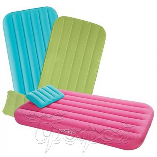 Кровать надувная для детей, с надувной подушкой, флок, 3 цвета (48771) INTEX 
