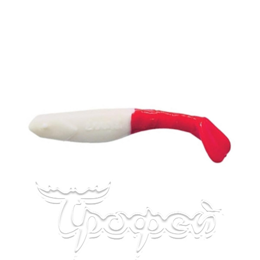 Виброхвост Flipper, цвет белый с красным хвостом 