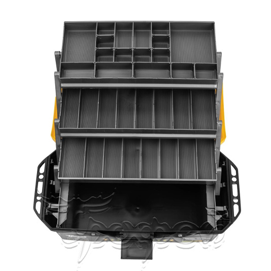Ящик рыболовный трехполочный, черно-желтый (TR-TB-3R-BY) 
