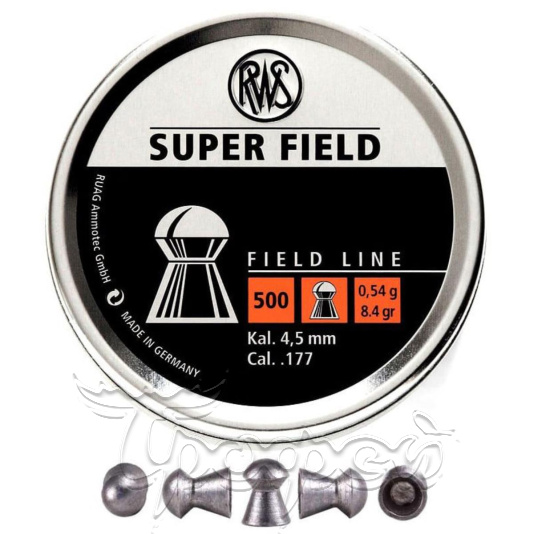 Пуля пневм.  RWS Super field 4,52.mm 0,54g  500pcs 