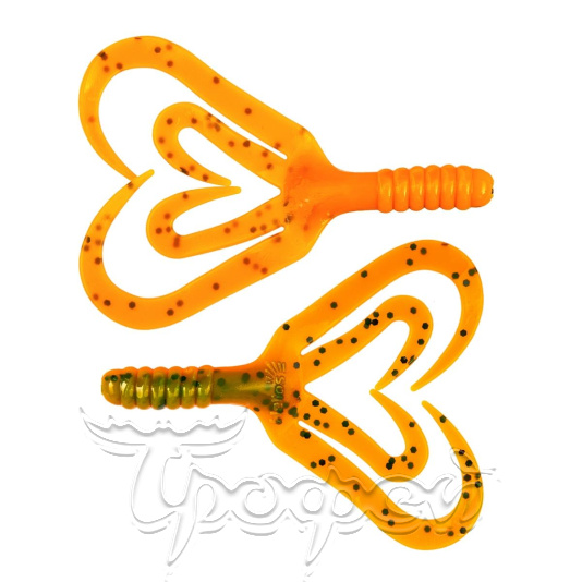 Твистер Credo Four tail 3,35"/8,5 см Pepper Green & Orange (HS-20-018-N) 