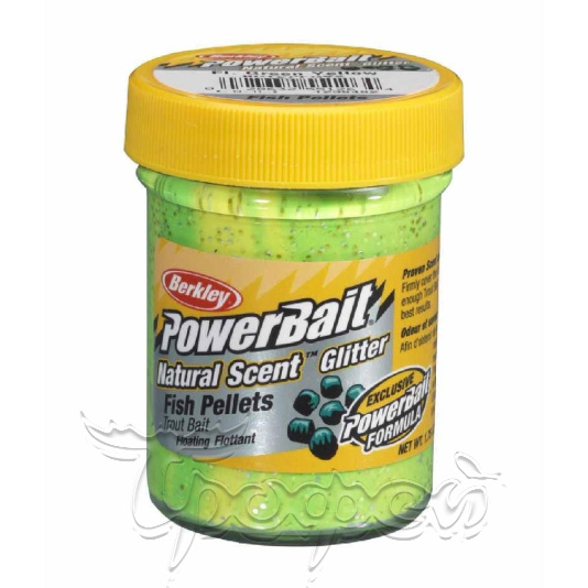 Паста форелевая NATURAL SCENT TROUT BAIT 50 гр FISH PELLET - FLUO GREEN YELLOW(ПЕЛЕТС) 