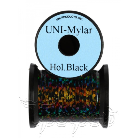 Плоский люрекс UNI-Mylar #12 Holographic Black 3/36" (ZUM12HB) 