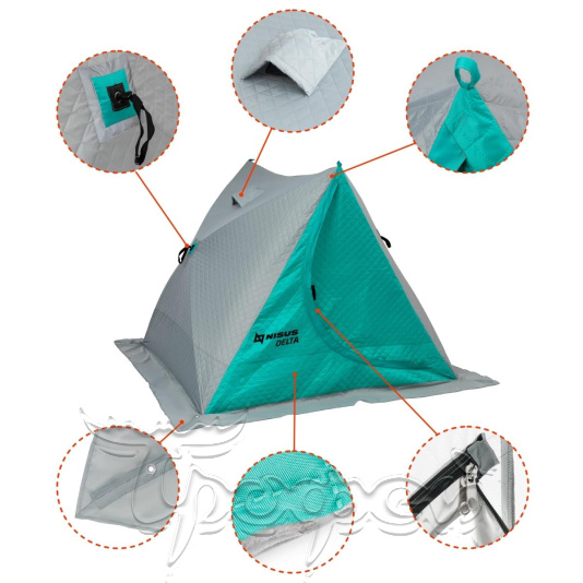 Палатка зимняя двускатная DELTA Комфорт biruza/gray (N-ISDC-BG) 