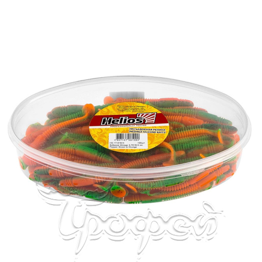 Виброхвост Minoga 3,75"/9.5 см Pepper Green & Orange (HS-17-018-N) 