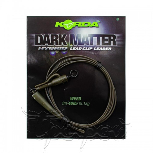 Готовый монтаж Dark Matter Leader Hybrid Lead Clip Weedy Green 40lb 1м KSZ35 