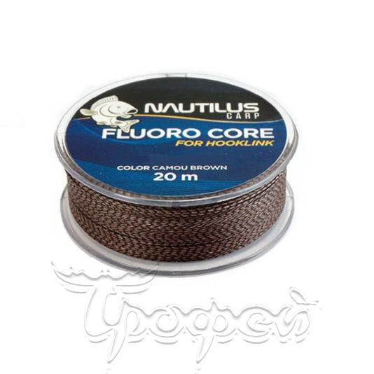 Поводковый материал Nautilus Fluoro Core 30lb 20м Camou Brown 
