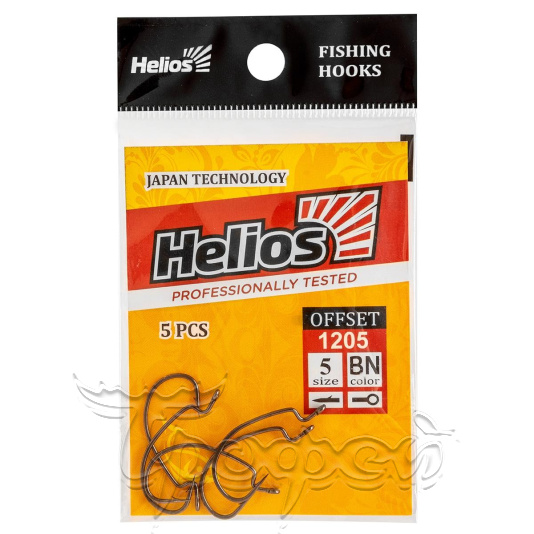 Крючок офсетный №5 цвет BN (5шт) (HS-1205-5) Helios 