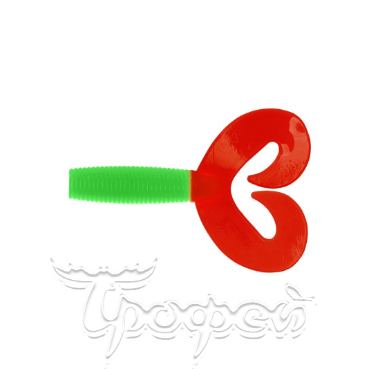 Твистер Credo Double Tail 3,54"/9 см Lime & Red (HS-28-021-N) 