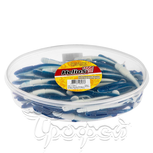 Виброхвост Minoga 3,75"/9.5 см Blue Sparkles & White (HS-17-026-N) 