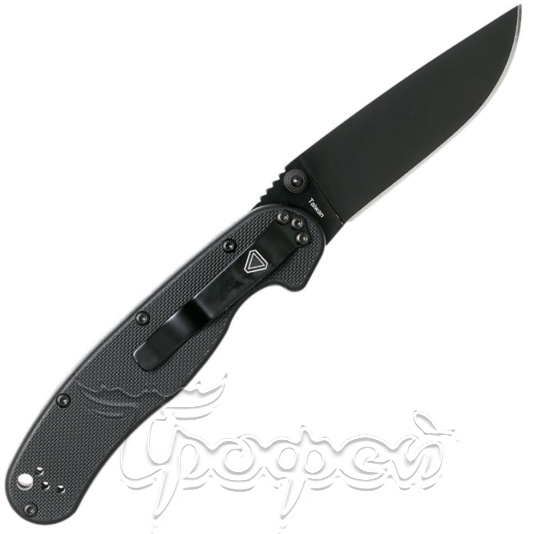 Нож RAT II складн.,чёрная нейлоновая рукоять, клинок AUS8 чёрное покрытие (8861)  