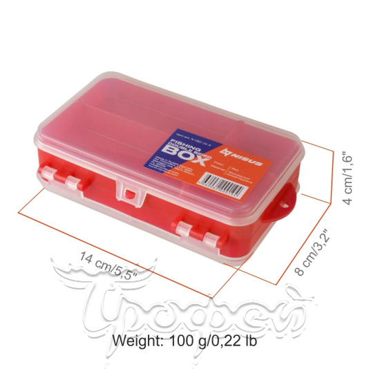 Fishing organizer box NISUS red (N-FBO-2S-R)/ Коробочка для оснастки двухсторонняя(красная) NISUS 