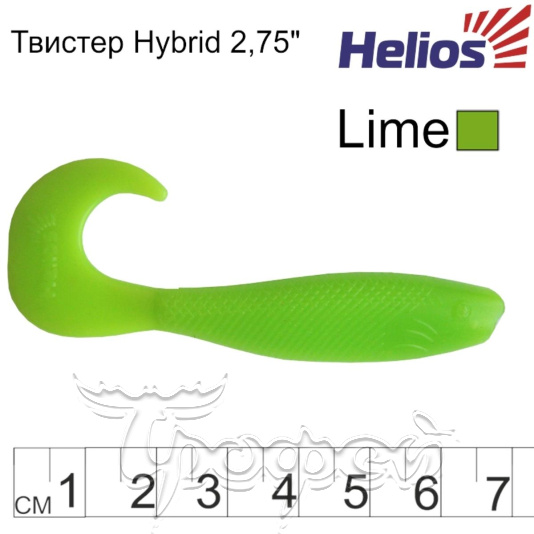 Твистер Hybrid 2,75"/7,0 см Lime (HS-13-008-N) 