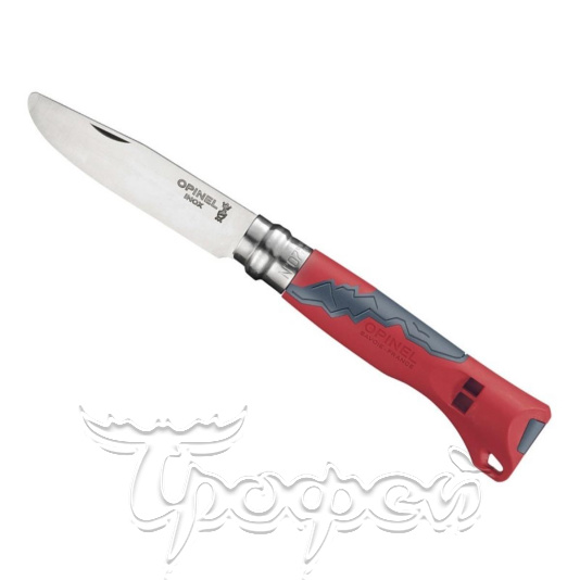 Нож №7 VRI  OUTDOOR Junior Red нерж. сталь, рукоять-свисток пласт, длина клинка7,5см 