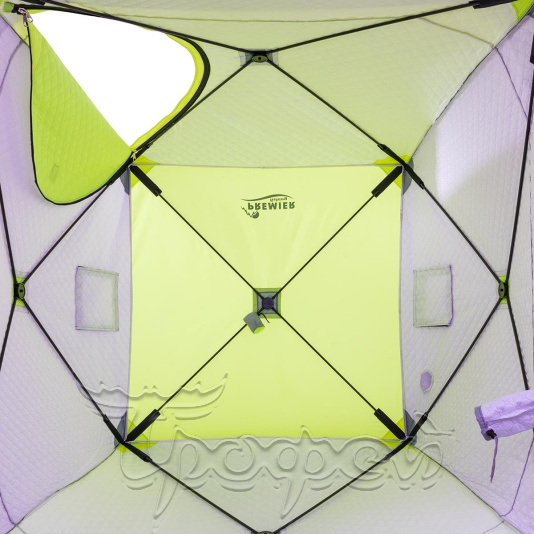 Палатка зимняя Куб утепленная 1,5х1,5 yellow lumi/gray 