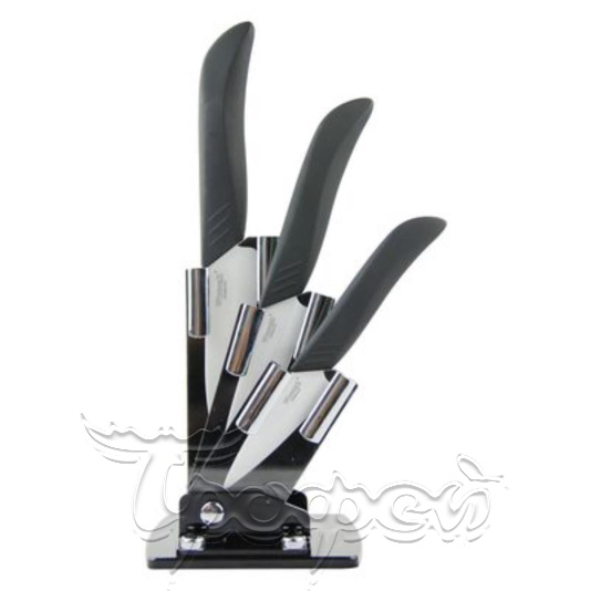 Набор керамических ножей 28см, 23см, 17см, подставка Winner (1655312) 