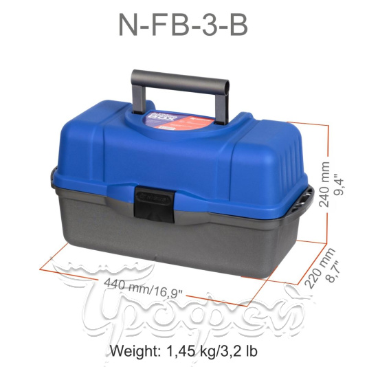 Fishing 3-tray box BLUE (N-FB-3-B) NISUS / Ящик рыболова трехполочный синий NISUS (0) 